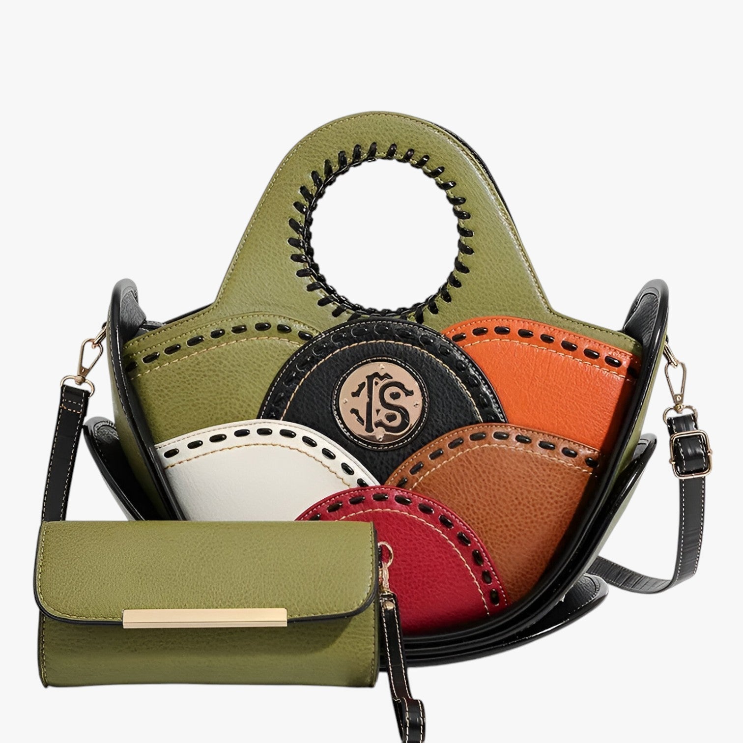 Borsa A Mano Multicolore Con Tracolla Donna — Mosaico, immagine 1