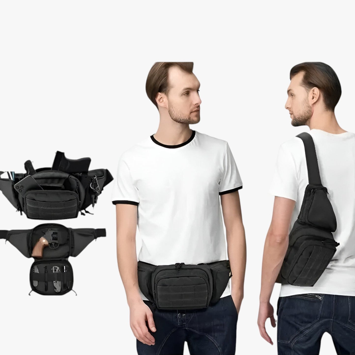 Marsupio Tattico Multicolore Multitasche Uomo — Outdoor, immagine 3