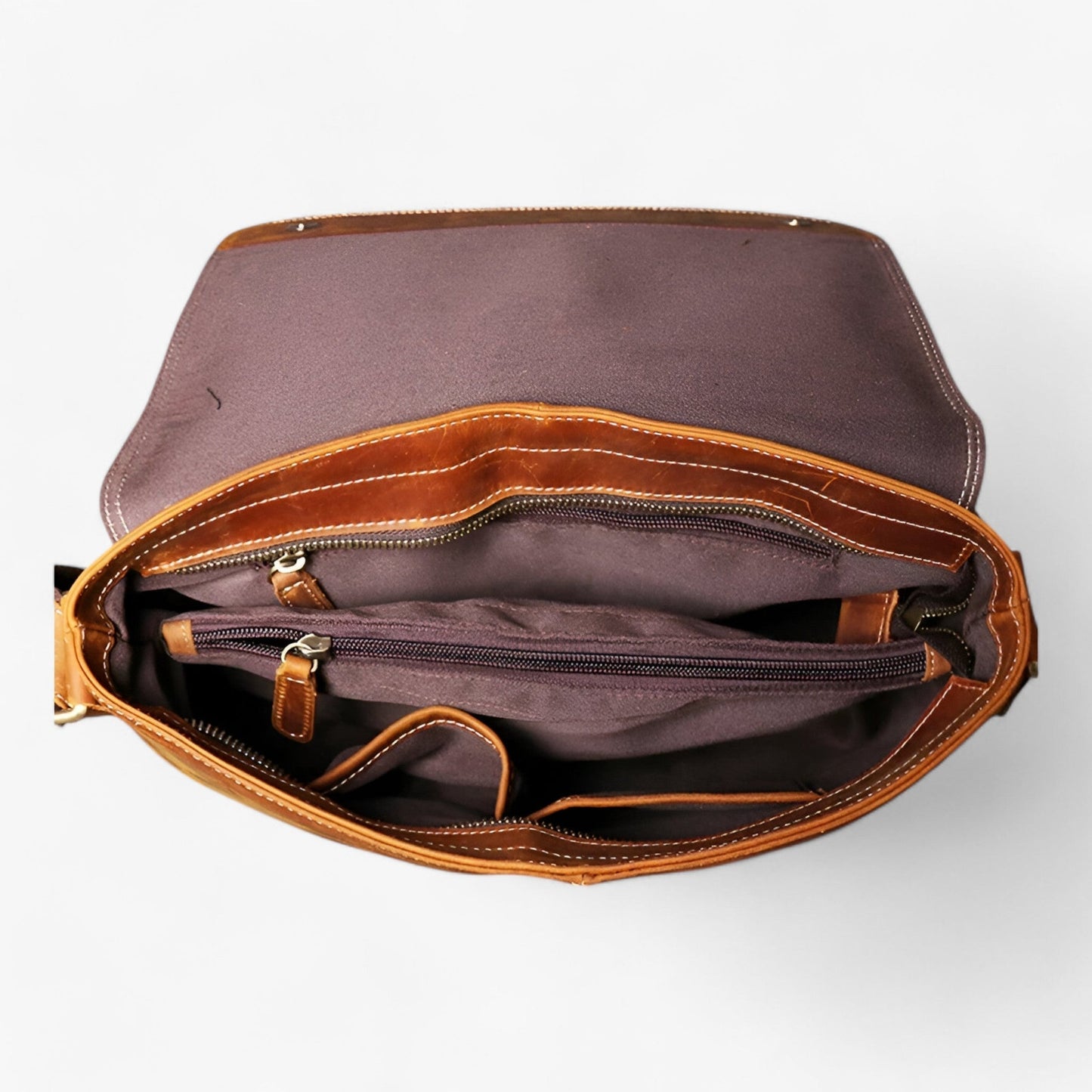 Borsa Messenger Marrone Multiscomparto Unisex — Verona, immagine 7
