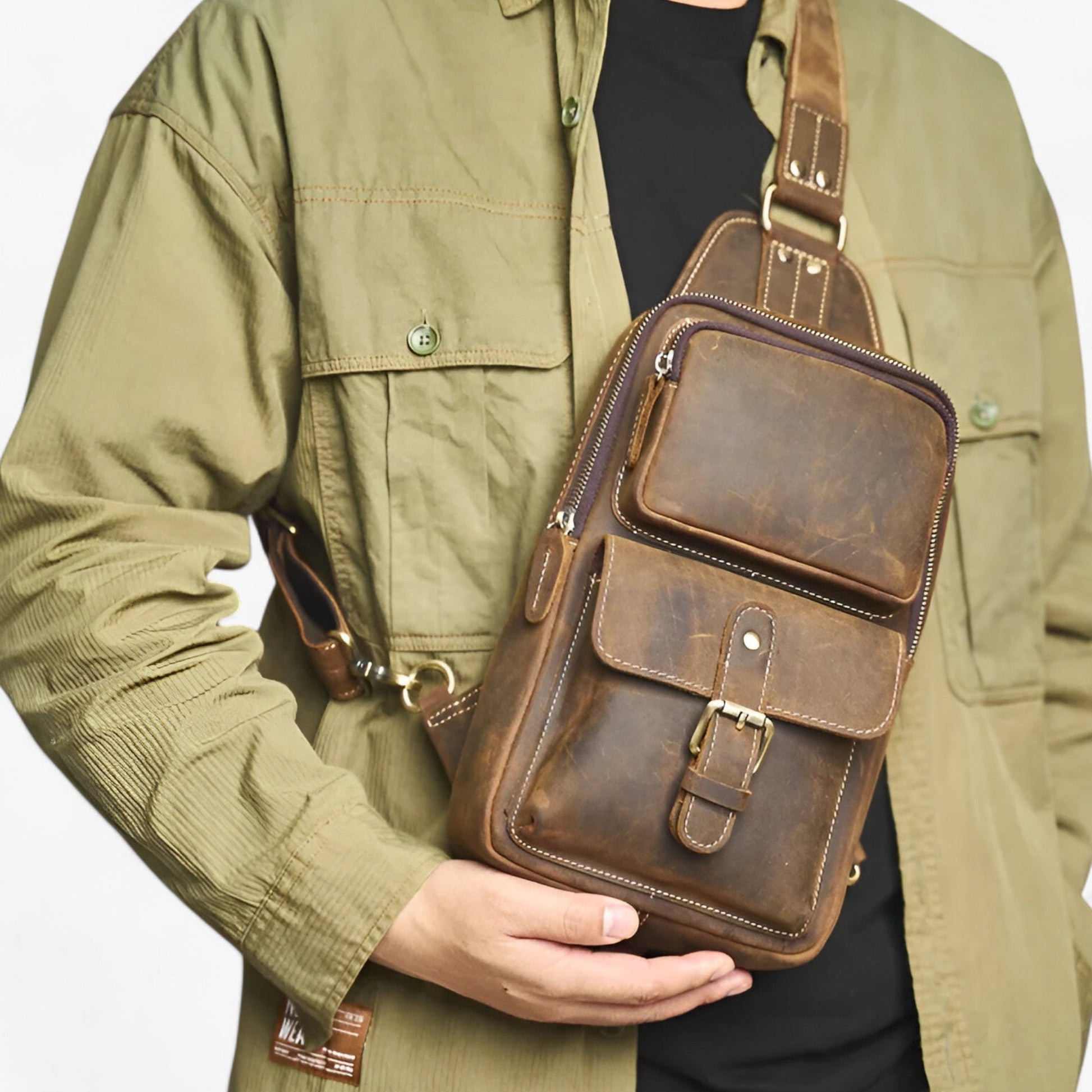 Borsa Tote Marrone Vintage Donna — Siena, immagine 2