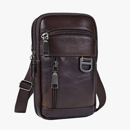 Borsa A Tracolla Marrone Verticale Uomo — Merano, immagine 4