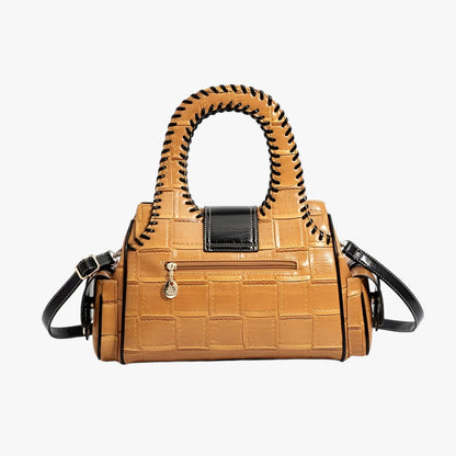 Borsa A Mano Gialla Intrecciata Donna — Solana, immagine 3
