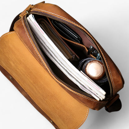 Borsa Messenger Marrone Compatta Unisex — Parma, immagine 4
