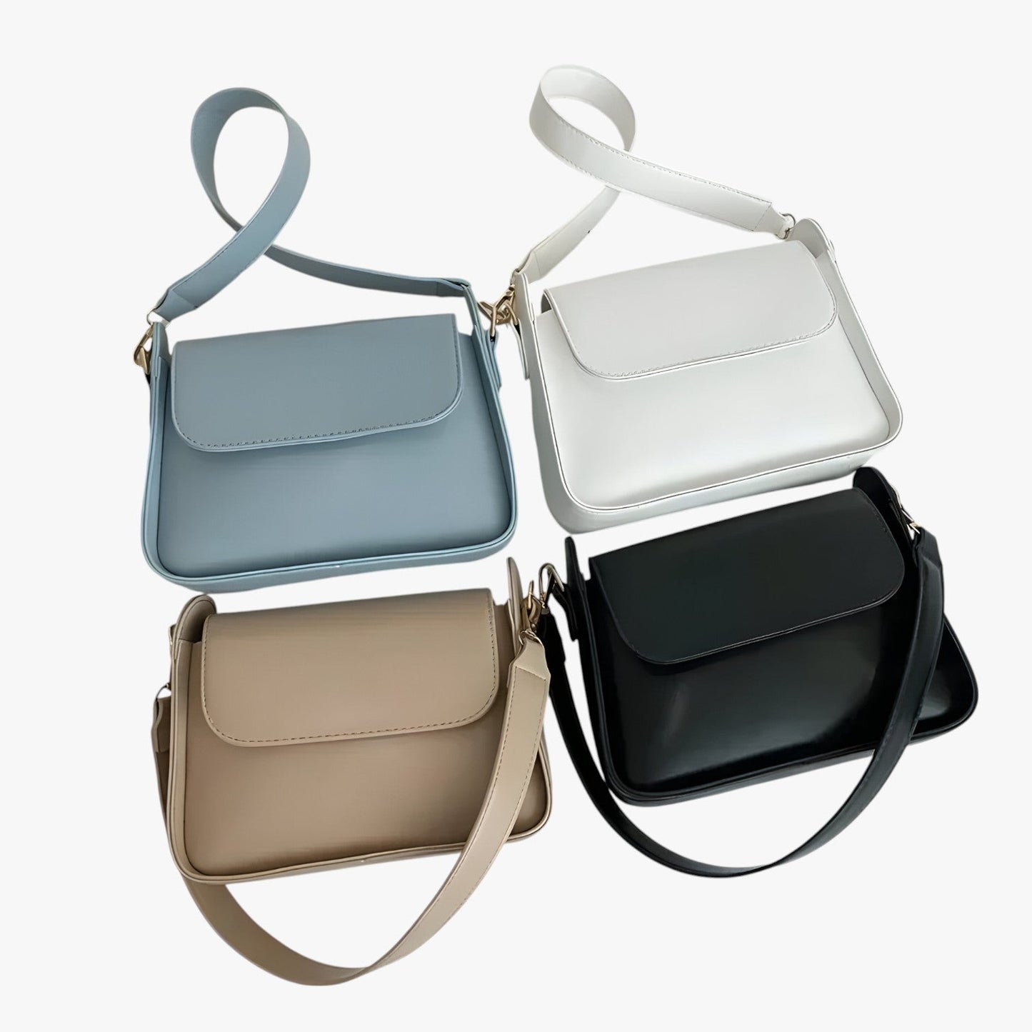 Borsa A Tracolla Multicolore Compatta Donna — Celeste, immagine 5