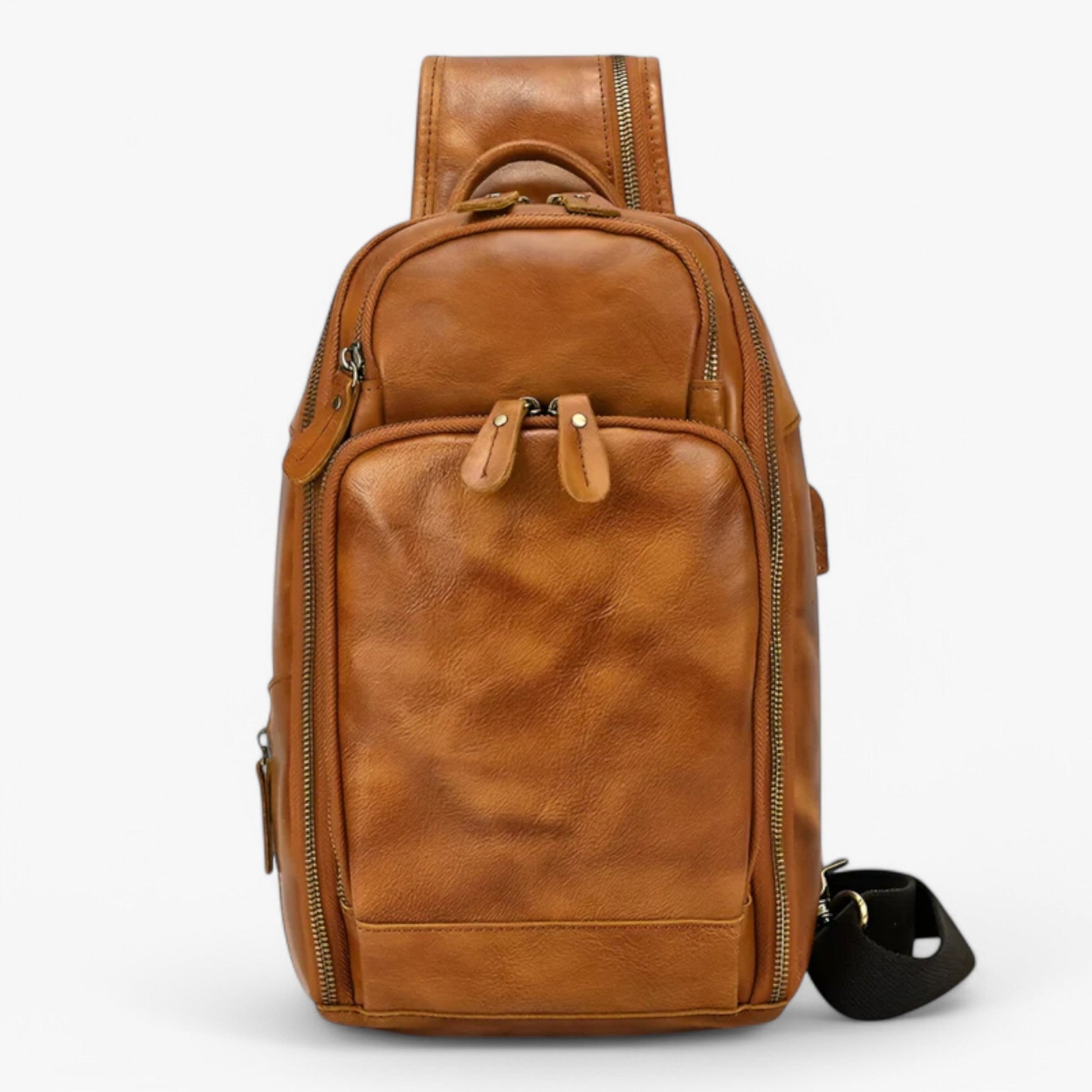 Borsa Da Petto Marrone Multiscomparto Uomo — Tempo, immagine 1