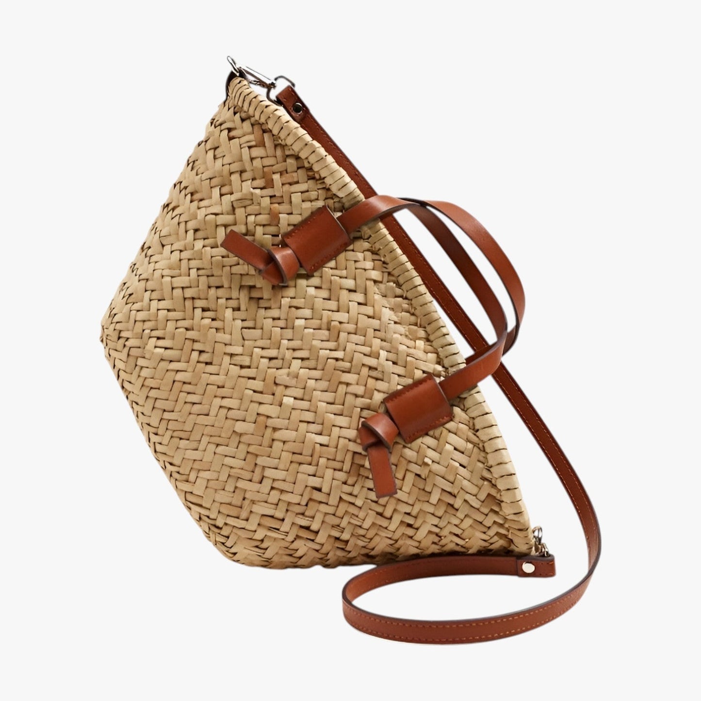 Borsa Tote Mare Marrone Intrecciata Donna — Otranto, immagine 4