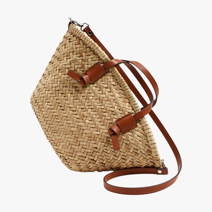 Borsa Tote Mare Marrone Intrecciata Donna — Otranto, immagine 4