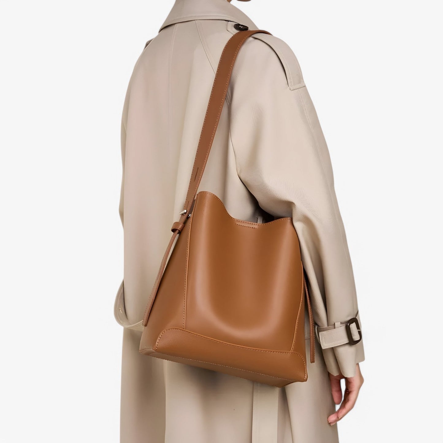 Borsa Tote Marrone Capiente Donna — Amelia, immagine 2