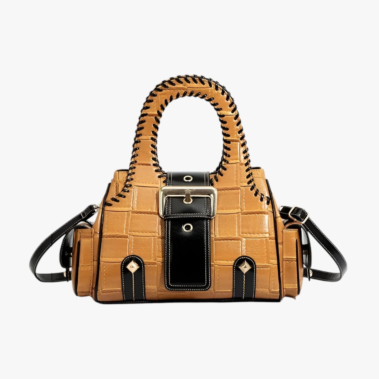 Borsa A Mano Gialla Intrecciata Donna — Solana, immagine 1