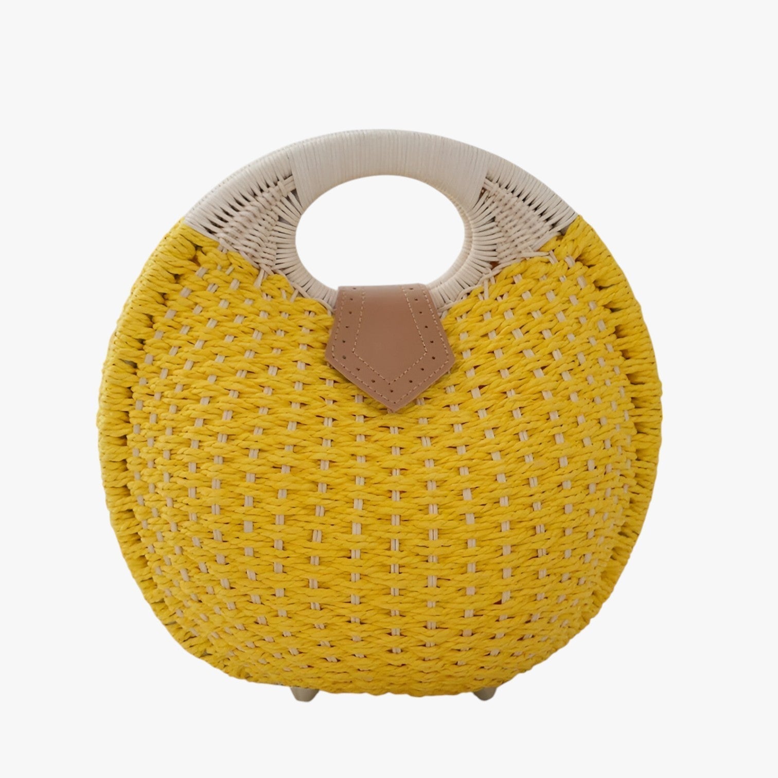 Borsa A Mano Gialla Intrecciata Donna — Sorrento, immagine 1