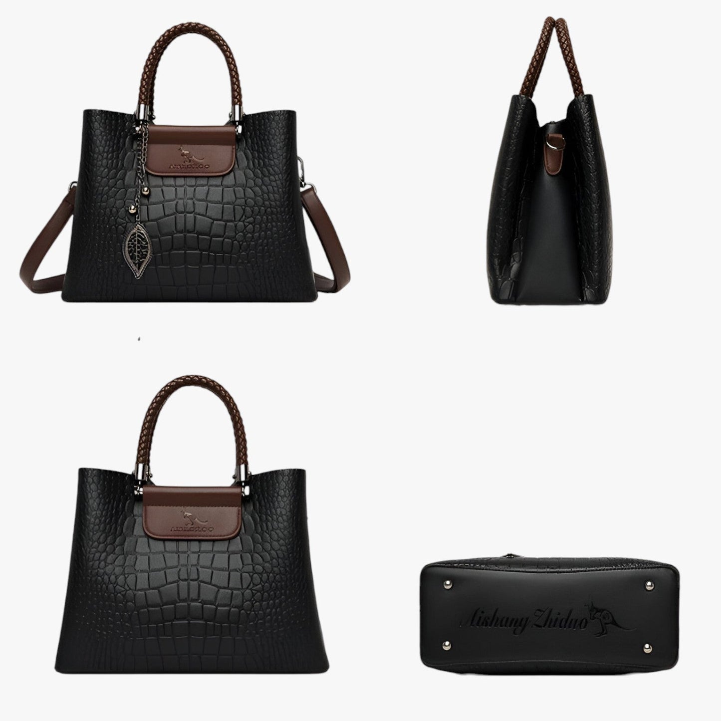 Borsa Tote Multicolore Effetto Coccodrillo Donna — Iseo, immagine 13