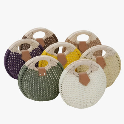 Borsa A Mano Gialla Intrecciata Donna — Sorrento, immagine 4