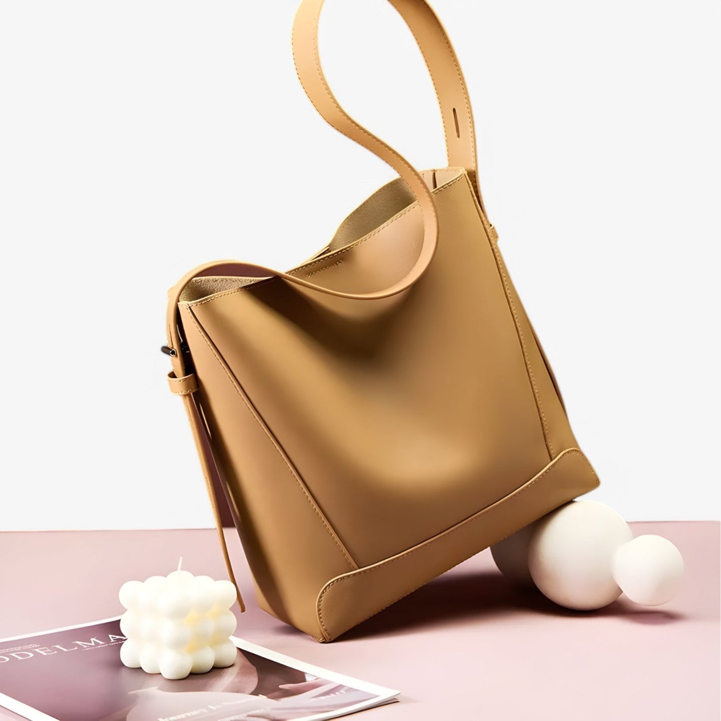 Borsa Tote Marrone Capiente Donna — Amelia, immagine 3