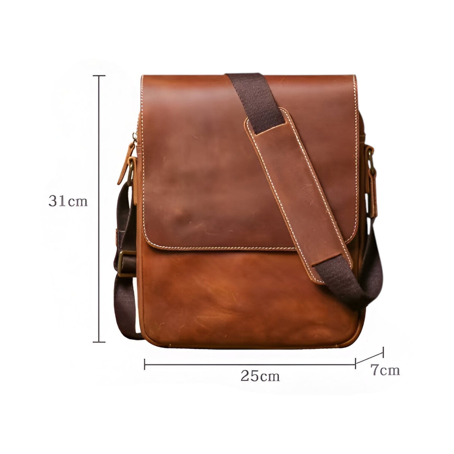 Borsa Messenger Marrone Compatta Unisex — Parma, immagine 8