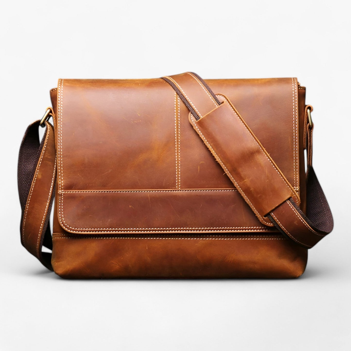 Borsa Messenger Marrone Multiscomparto Unisex — Verona, immagine 1