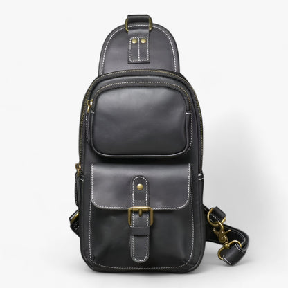 Borsa Monospalla Marrone Multiscomparto Uomo — Matera, immagine 7