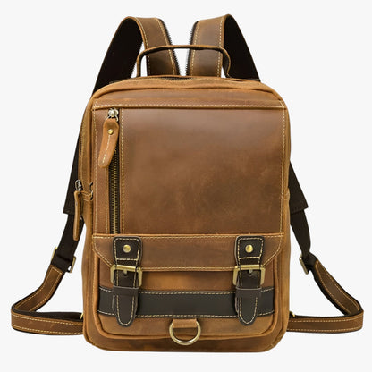 Zaino Marrone Con Doppia Fibbia Unisex — Asti, immagine 3