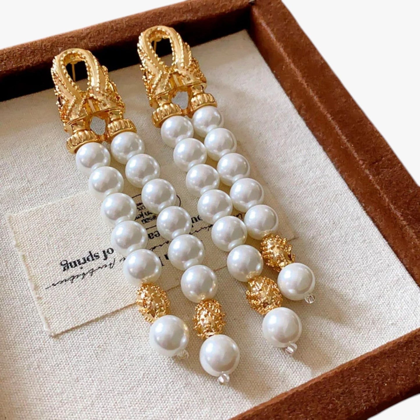 Orecchini Pendenti Oro Con Elemento Sferico Donna — Briana, immagine 3