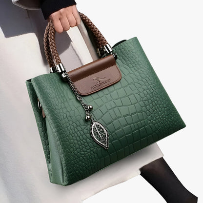 Borsa Tote Multicolore Effetto Coccodrillo Donna — Iseo, immagine 3