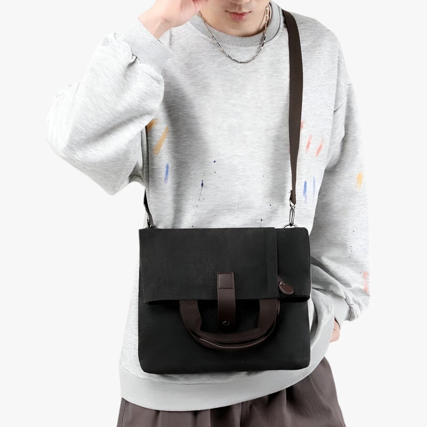 Borsa Messenger Multicolore Ampia Uomo — Urbino, immagine 3