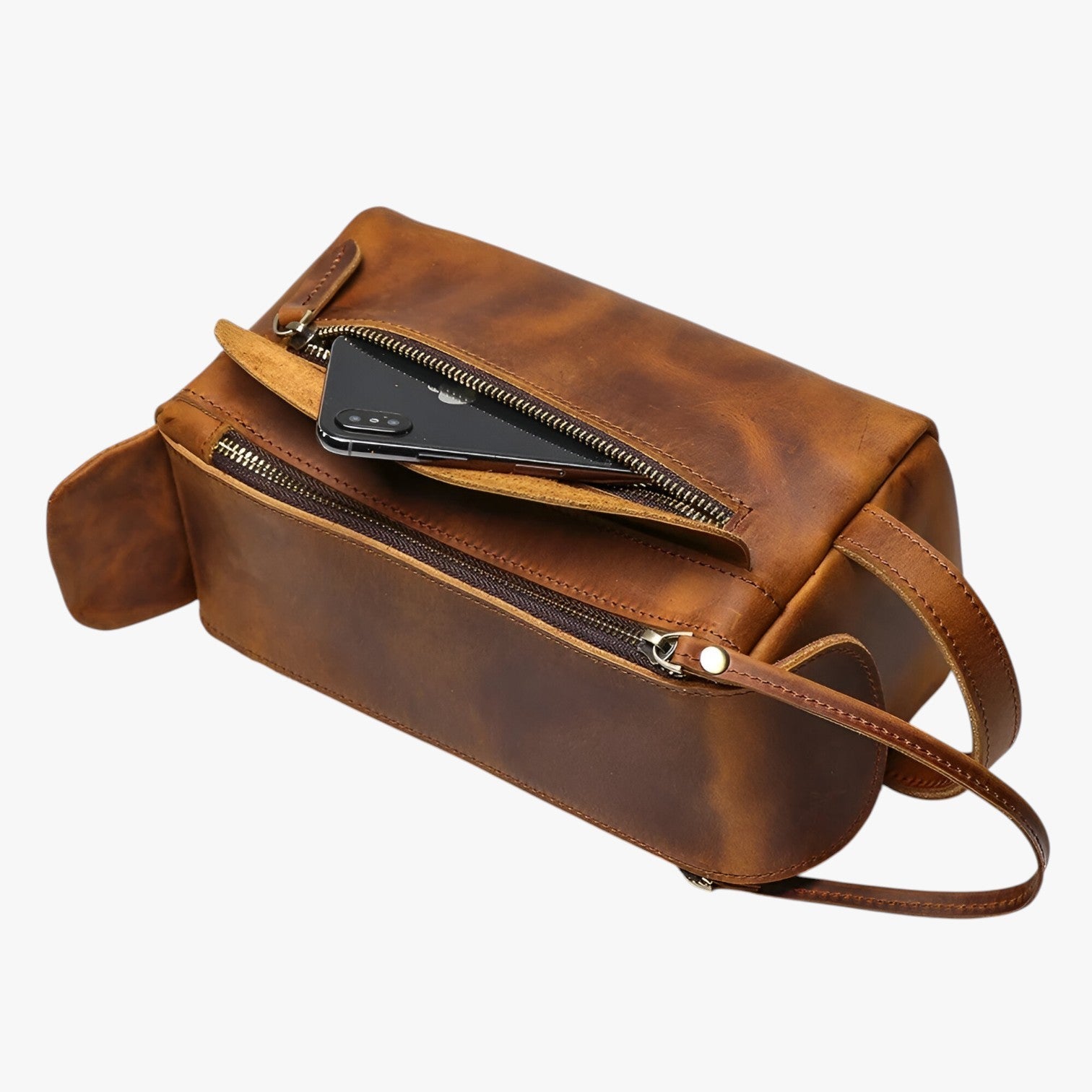 Beauty Case Da Viaggio Marrone Multiscomparto Uomo — Como, immagine 4