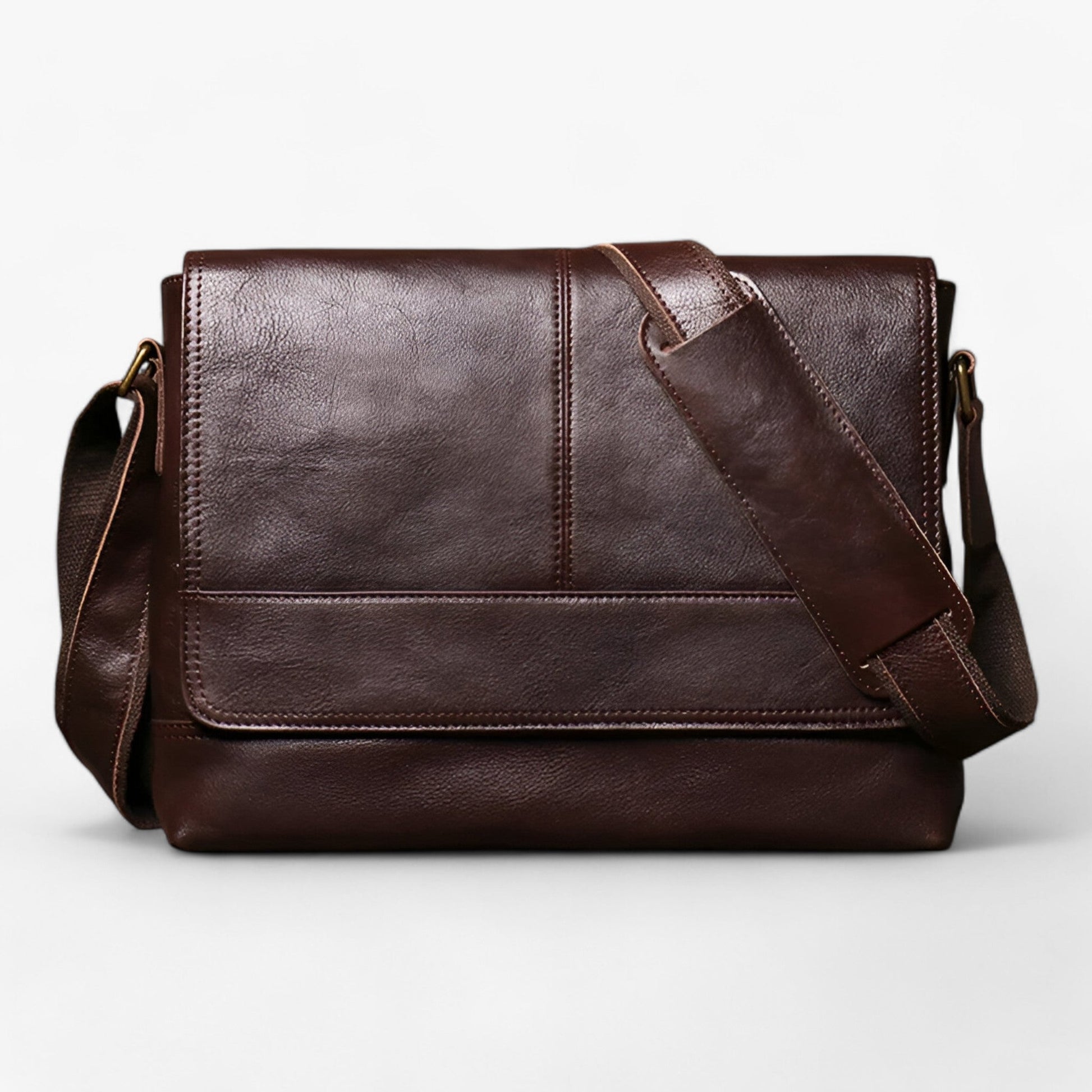 Borsa Messenger Marrone Multiscomparto Unisex — Verona, immagine 15