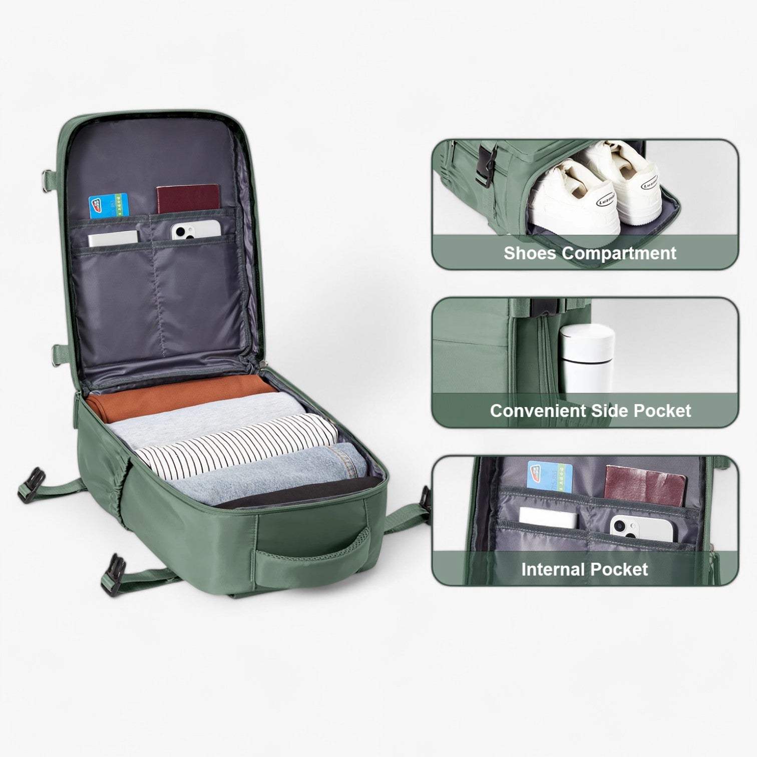 Zaino Cabina Multicolore Compatto Uomo — Viaggio, immagine 3