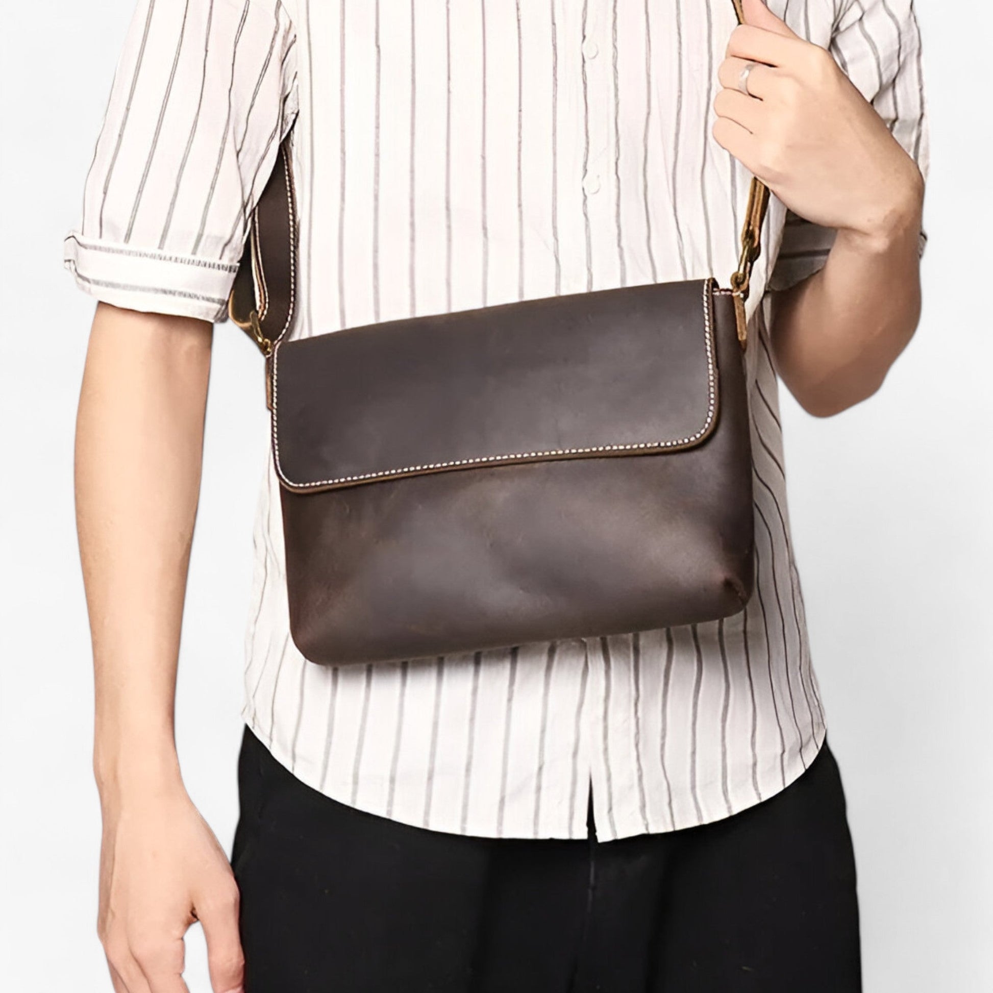 Borsa Messenger Multicolore Con Patta Unisex — Monza, immagine 5