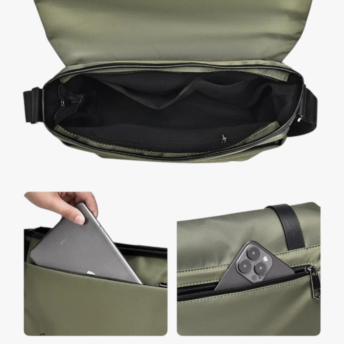 Borsa Messenger Multicolore Con Patta Uomo — Padova, immagine 4
