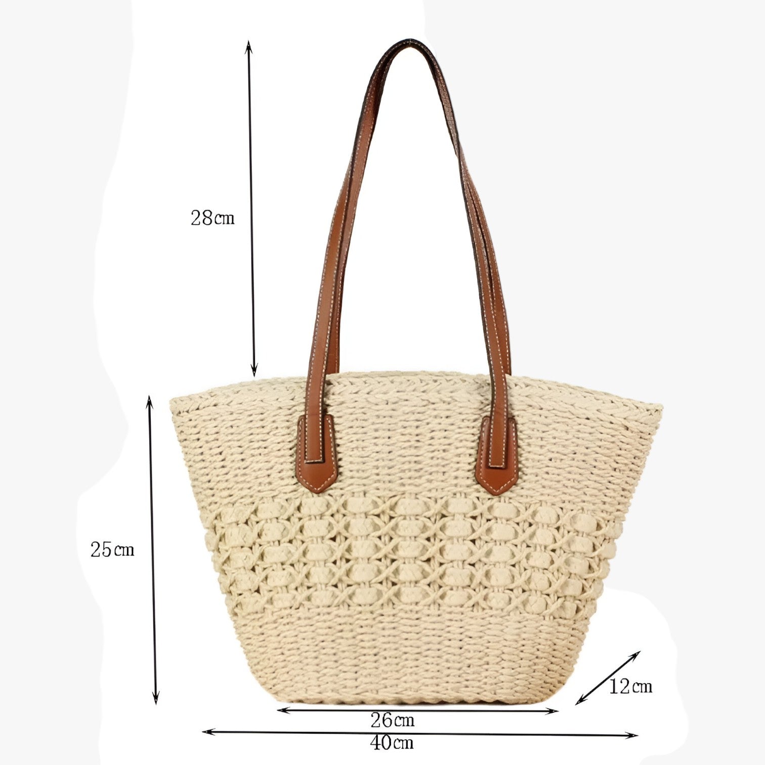 Borsa Tote In Paglia Marrone Donna — Procida, immagine 7
