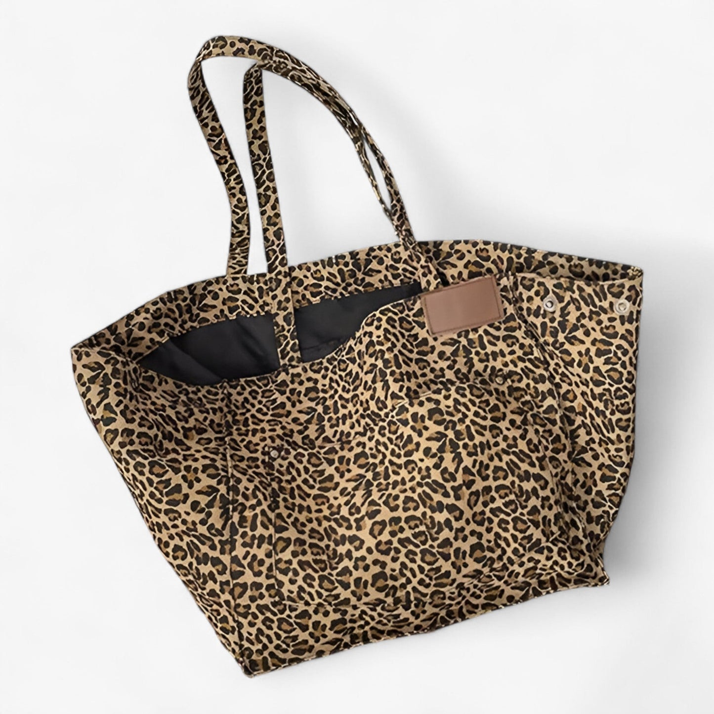 Borsa Tote Leopardata Ampia Donna — Natalie, immagine 7