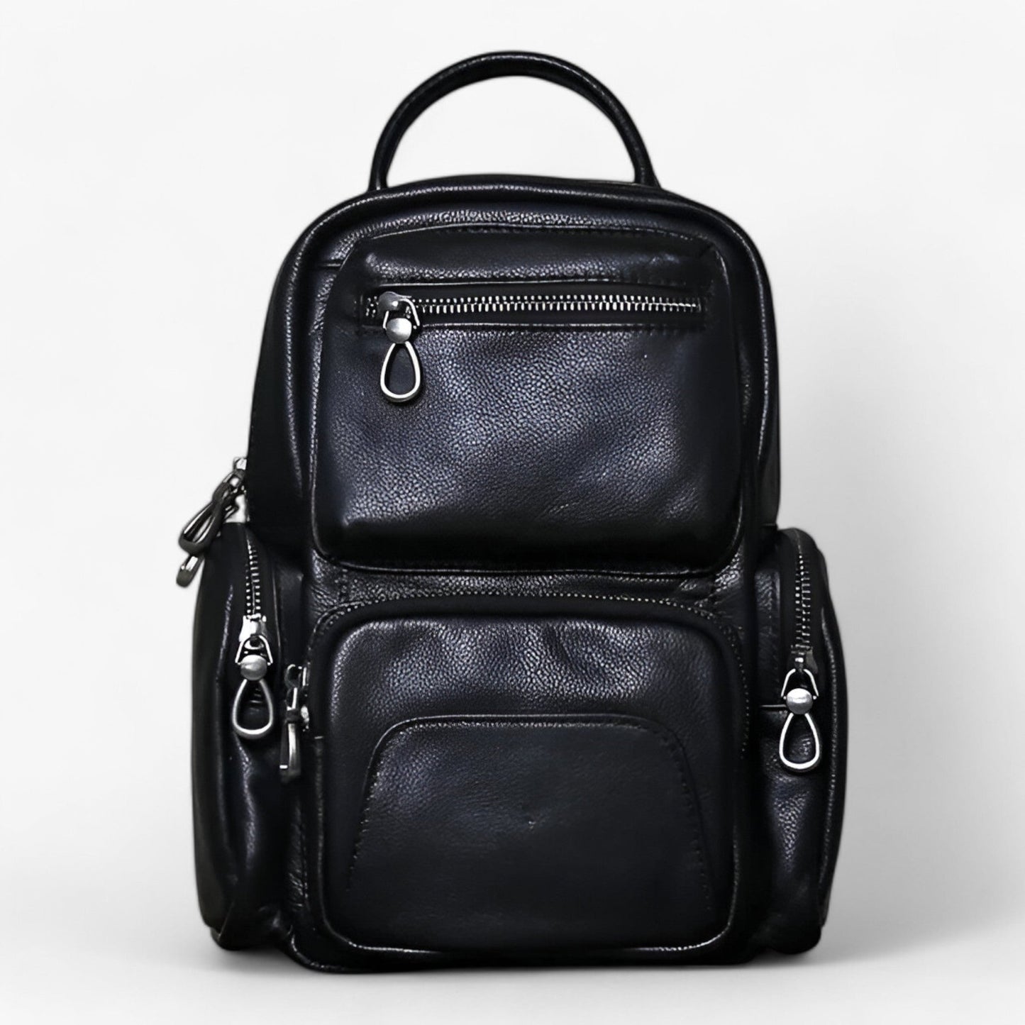 Zaino Borsa 2 In 1 Nero Multitasche Donna — Lucca, immagine 12