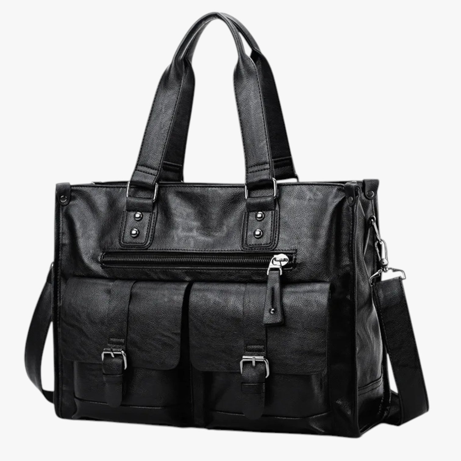 Borsa Monospalla Nera Multitasche Donna — Siena, immagine 1