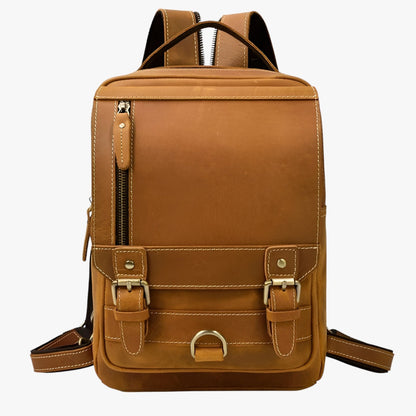 Zaino Marrone Con Doppia Fibbia Unisex — Asti, immagine 4