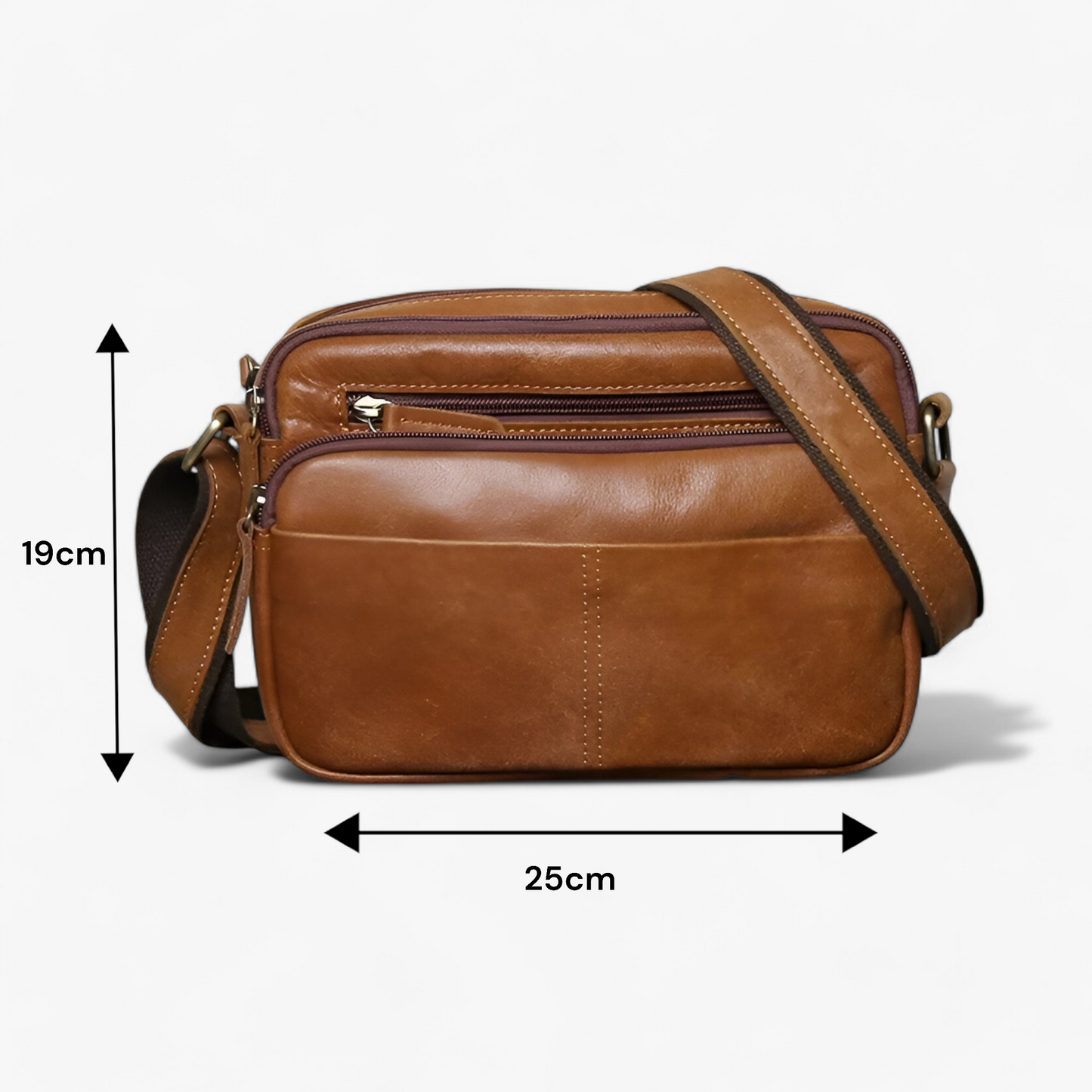 Borsa A Tracolla Marrone Multiscomparto Unisex — Garda, immagine 5