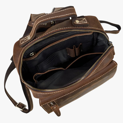 Zaino Marrone Con Doppia Fibbia Unisex — Asti, immagine 5