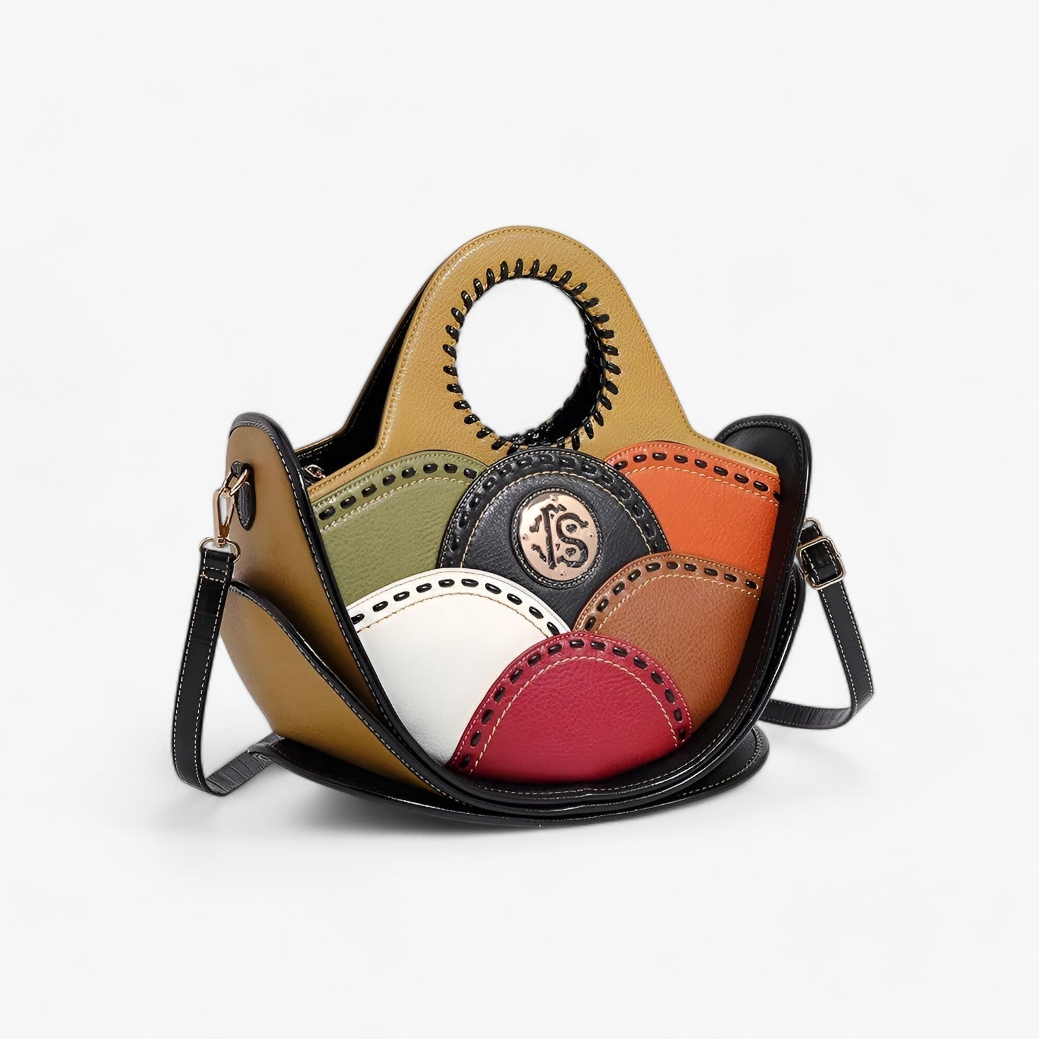 Borsa A Mano Multicolore Con Tracolla Donna — Mosaico, immagine 6