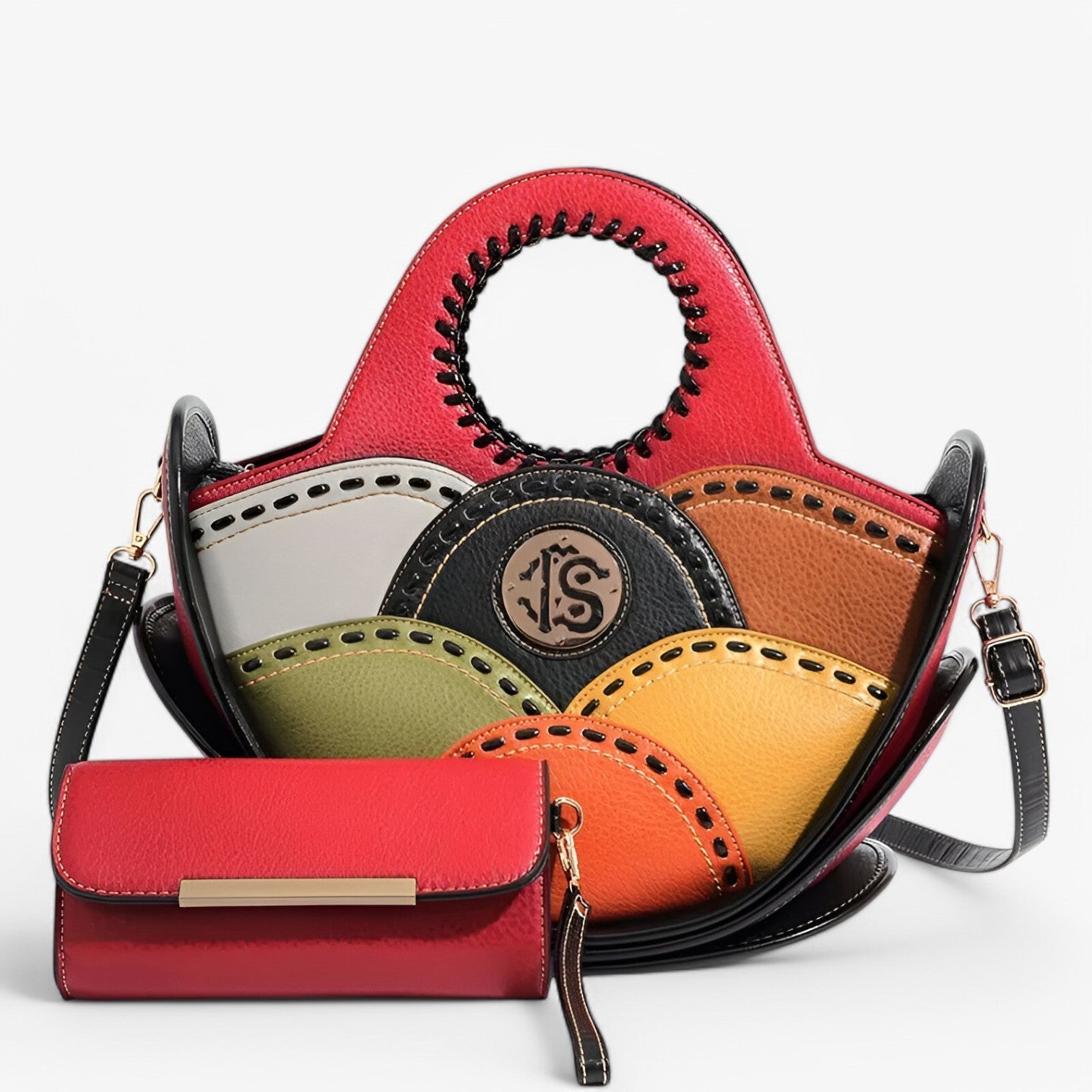 Borsa A Mano Multicolore Con Tracolla Donna — Mosaico, immagine 11