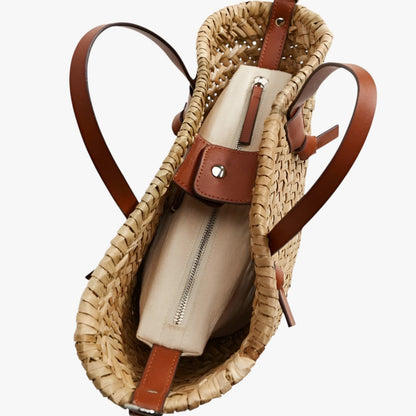 Borsa Tote Mare Marrone Intrecciata Donna — Otranto, immagine 2