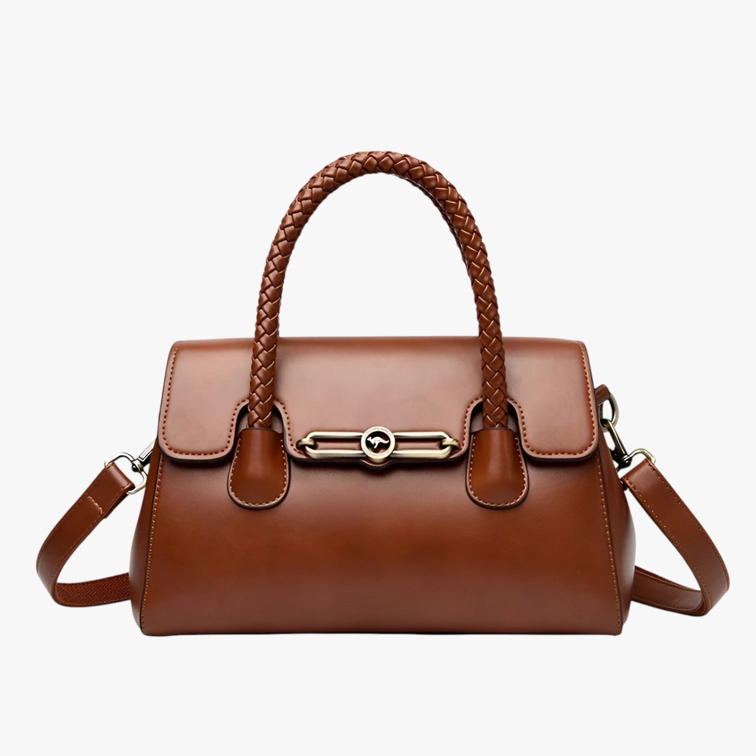 Borsa A Mano Marrone Compatta Donna — Pavia, immagine 7