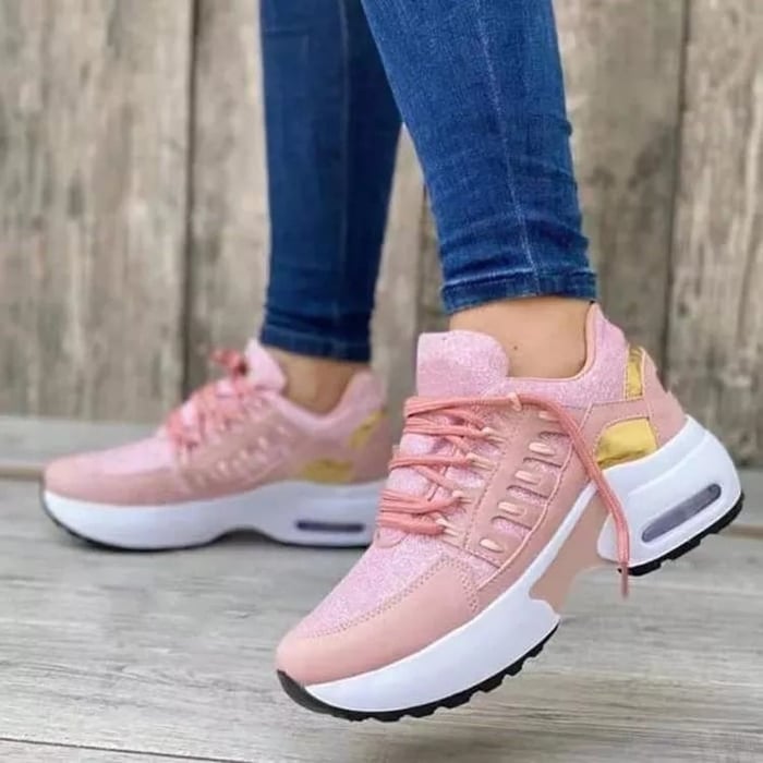 Sneakers Da Passeggio Da Donna In Tessuto Con Suola Ammortizzata, immagine 5