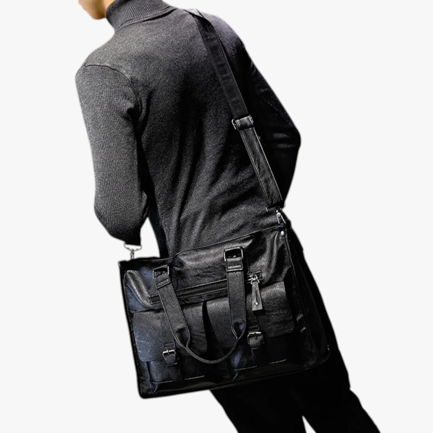 Borsa Monospalla Nera Multitasche Donna — Siena, immagine 6