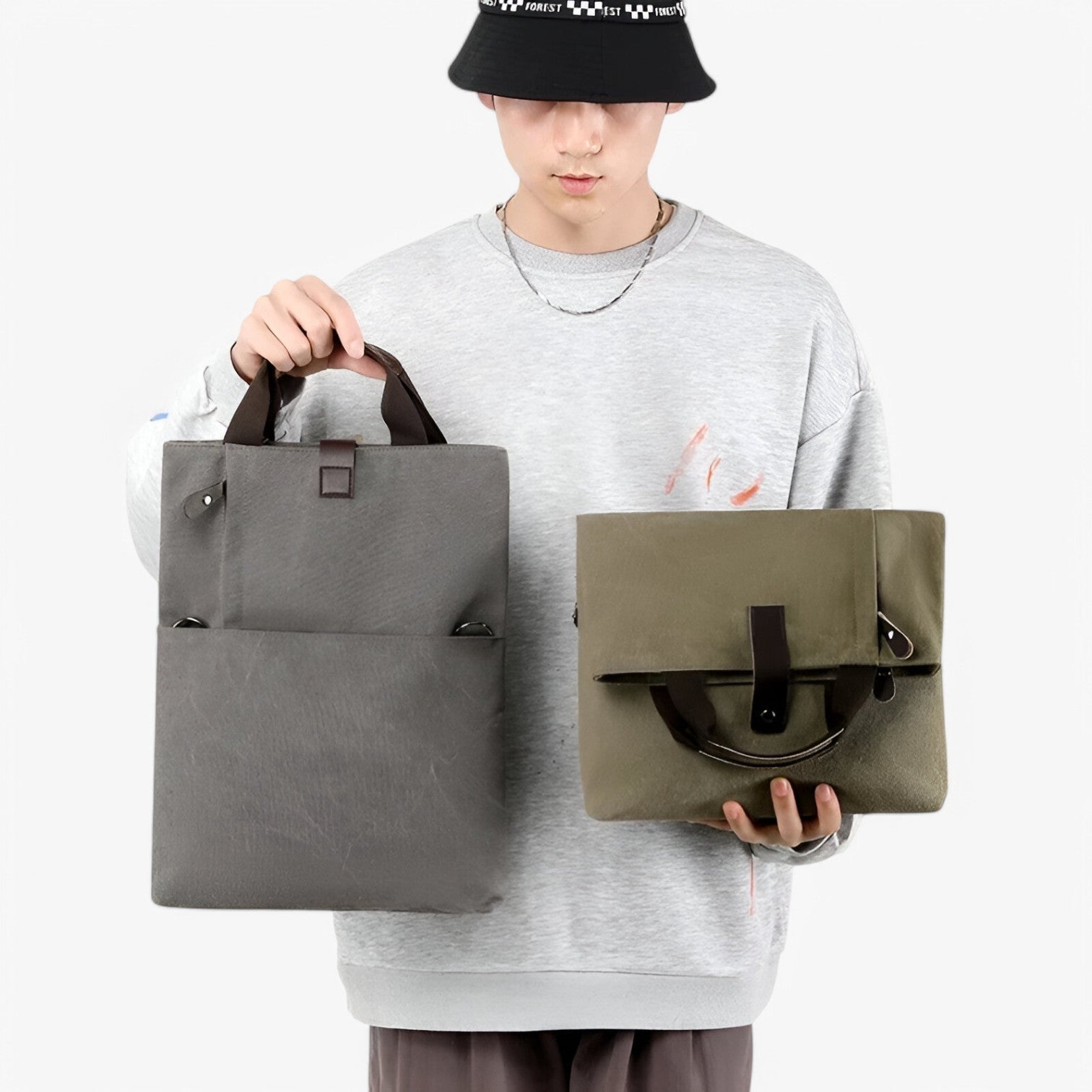 Borsa Messenger Multicolore Ampia Uomo — Urbino, immagine 2