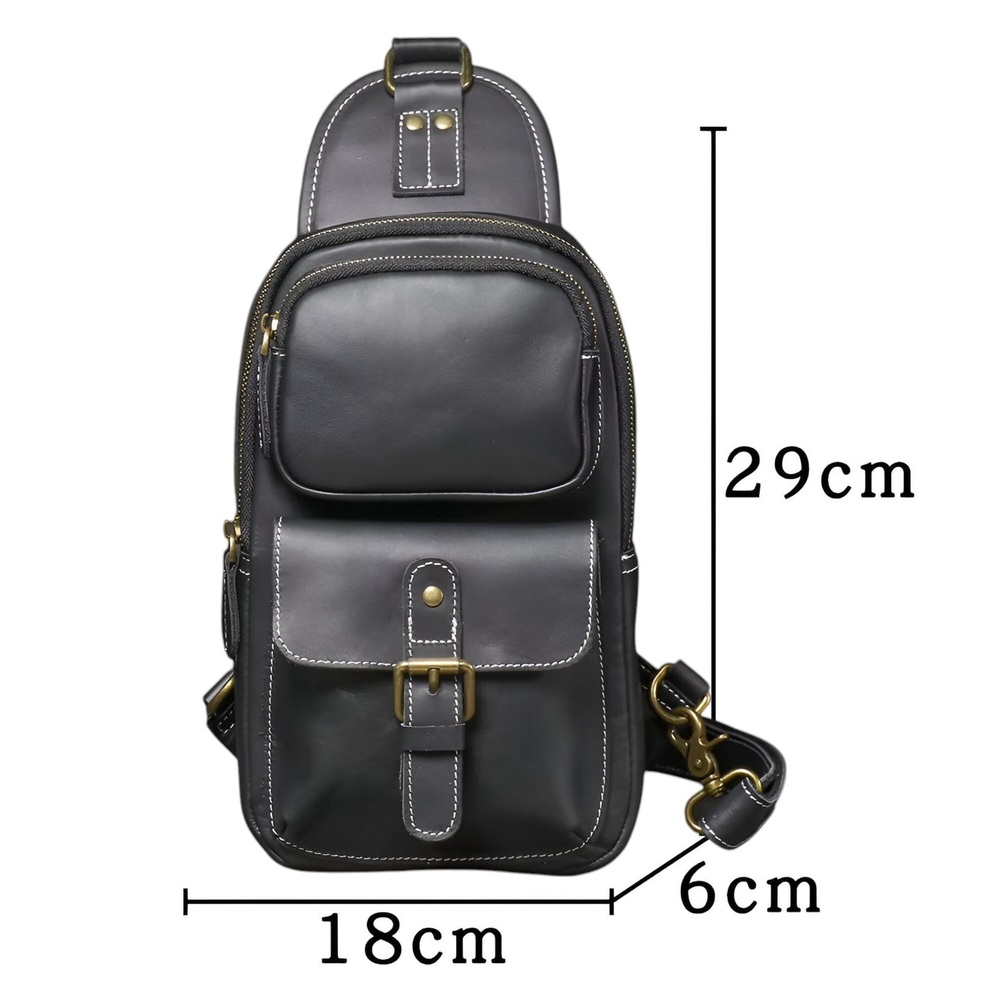 Borsa Monospalla Marrone Multiscomparto Uomo — Matera, immagine 6