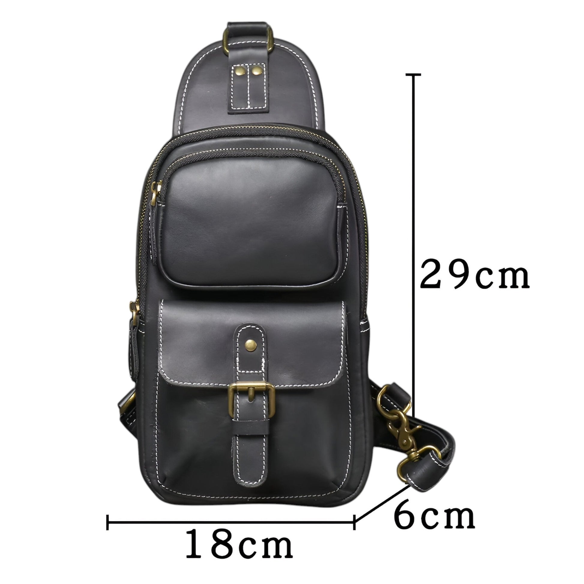 Borsa Monospalla Marrone Multiscomparto Uomo — Matera, immagine 6