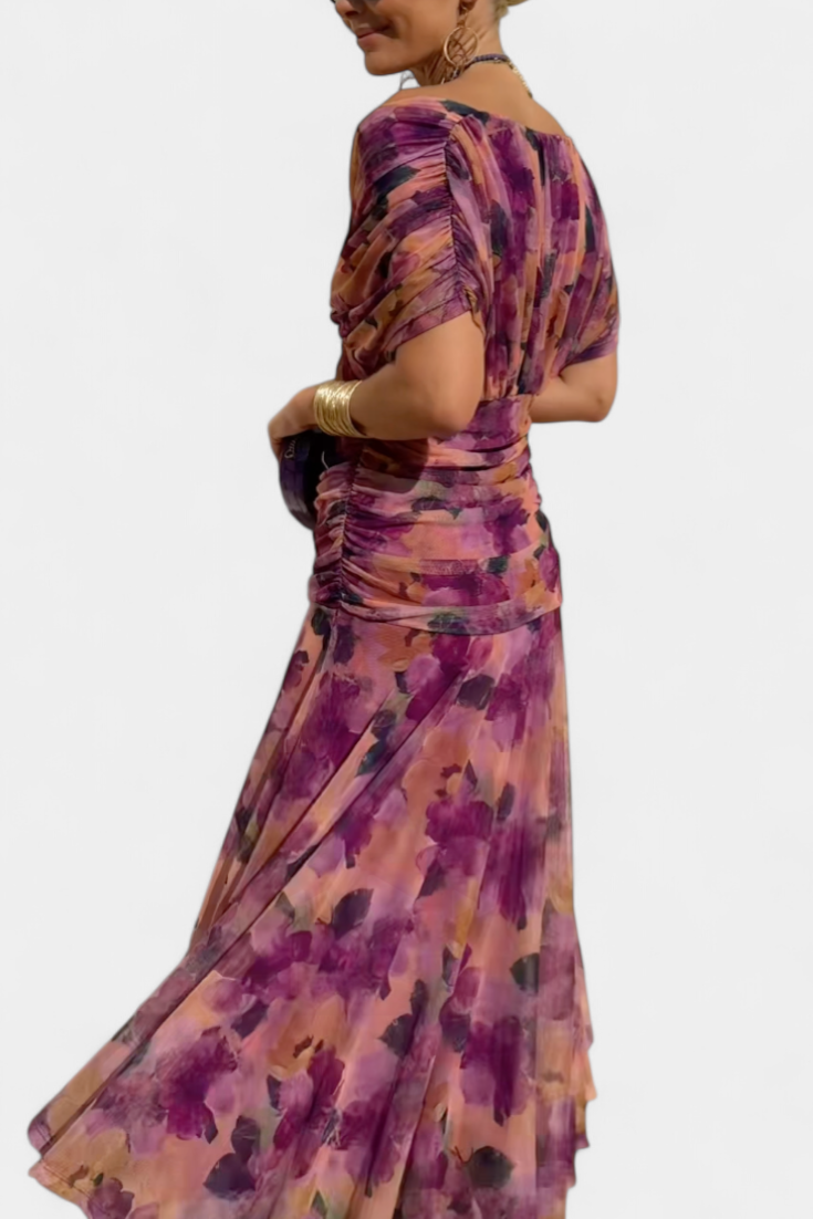 Abito Lungo Senza Spalline Da Donna Con Corpetto Drappeggiato E Gonna Fluida, immagine 13