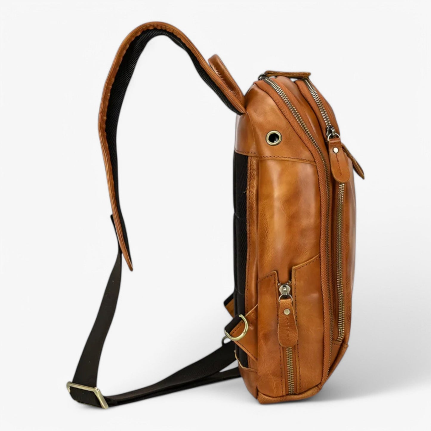 Borsa Da Petto Marrone Multiscomparto Uomo — Tempo, immagine 8