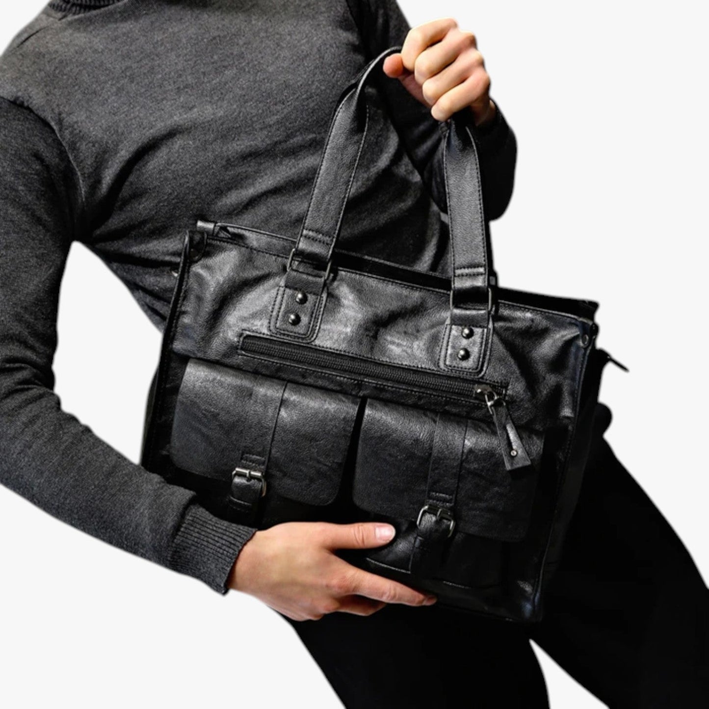 Borsa Monospalla Nera Multitasche Donna — Siena, immagine 7