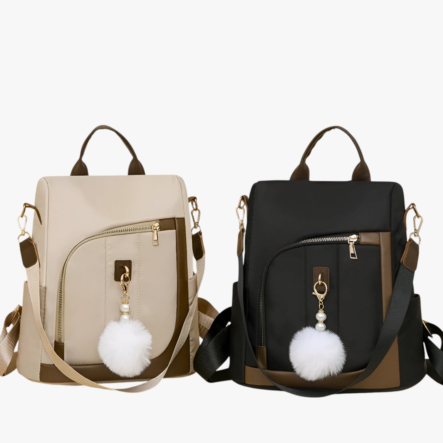Zaino Borsa Multicolore Con Pompon Donna — Fiocco, immagine 7