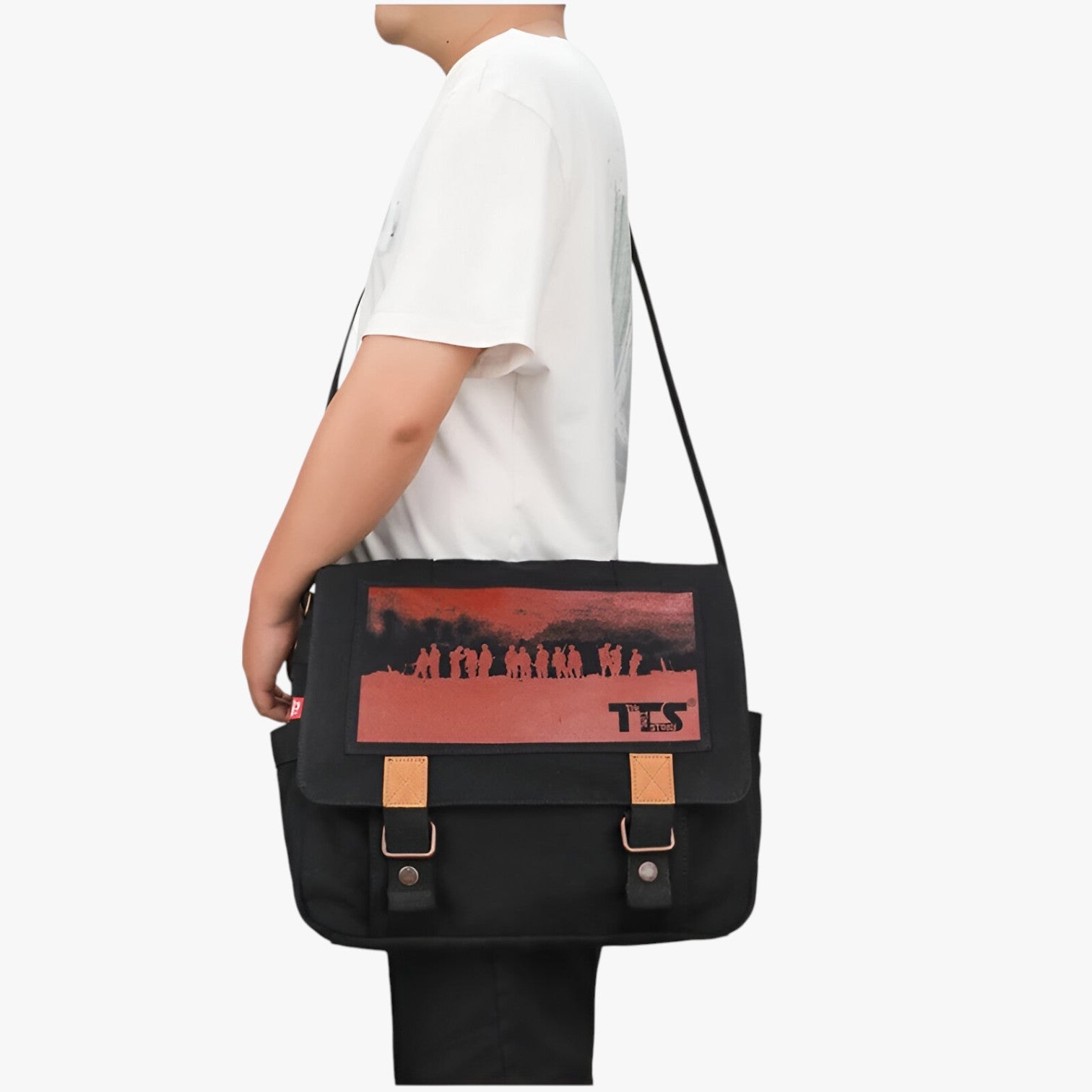 Borsa Messenger Multicolore In Tela Unisex — Matera, immagine 6